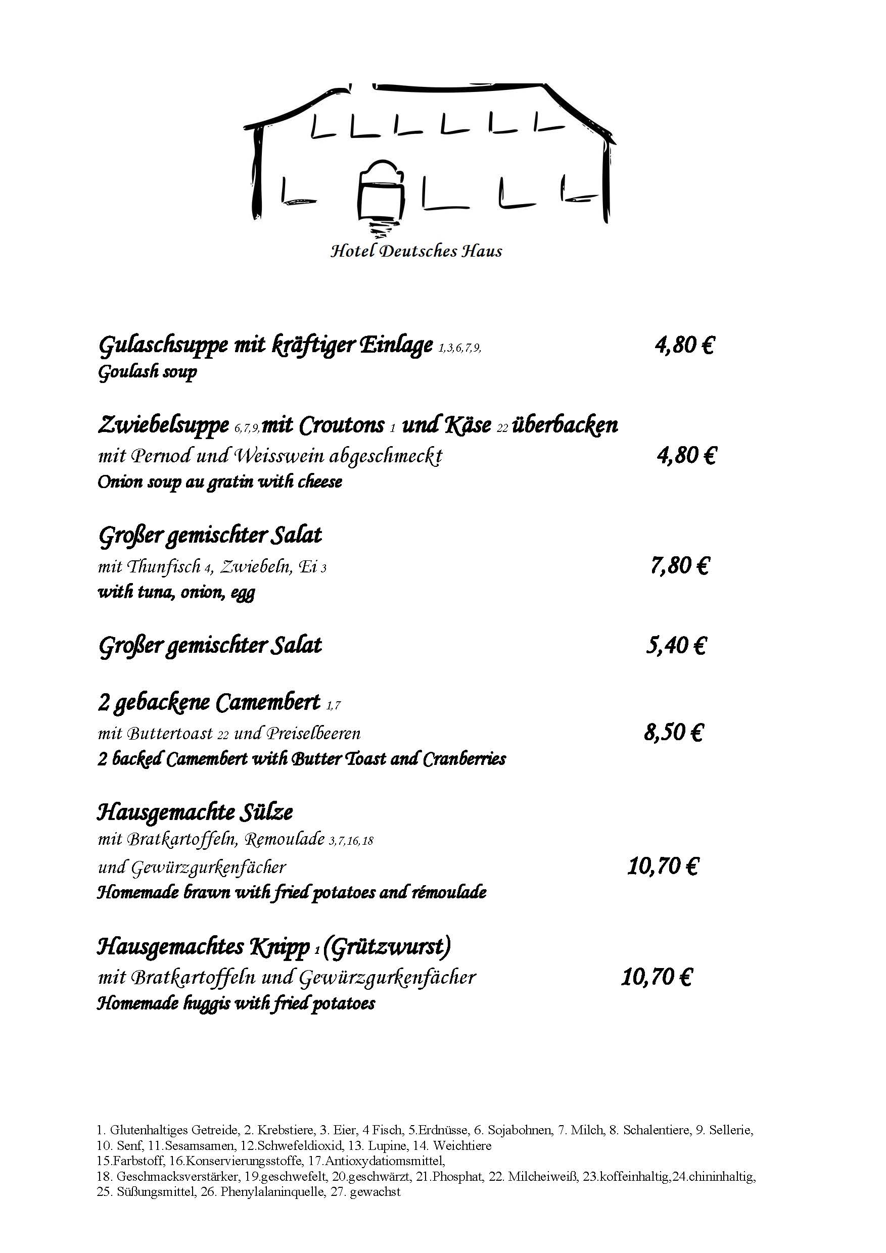 DeutschesHausDorfmark Speisekarte